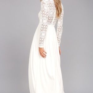 White long sleeve maxi dress